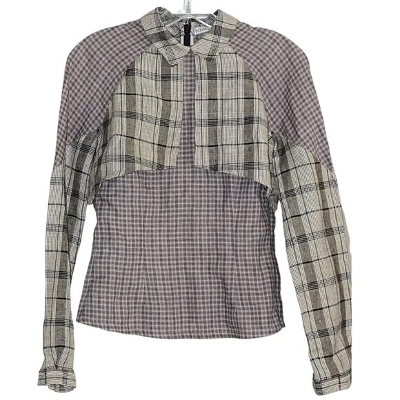 Rodarte x Opening Ceremony - Contrast Plaid Overlay Shirt, size XS - Picture 1 of 9